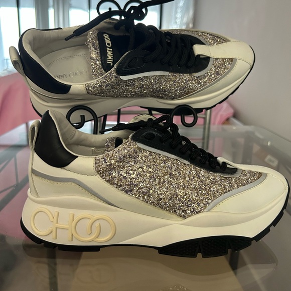 Jimmy Choo NWOT authentic Raine Sparkle Sneaker size
